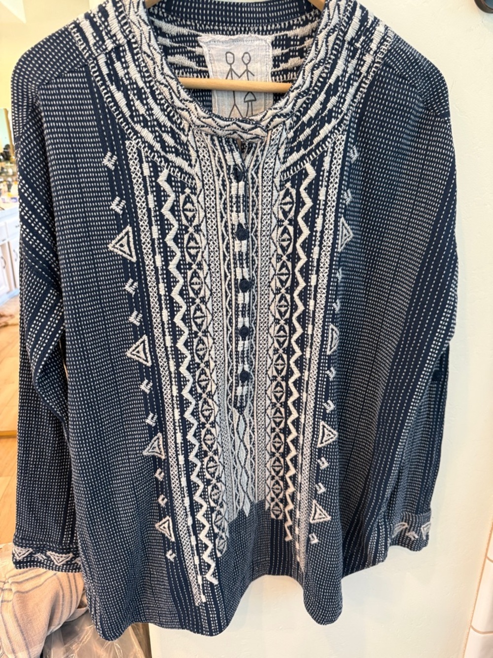 Johnny Was Jema Embroidered Tunic Blouse